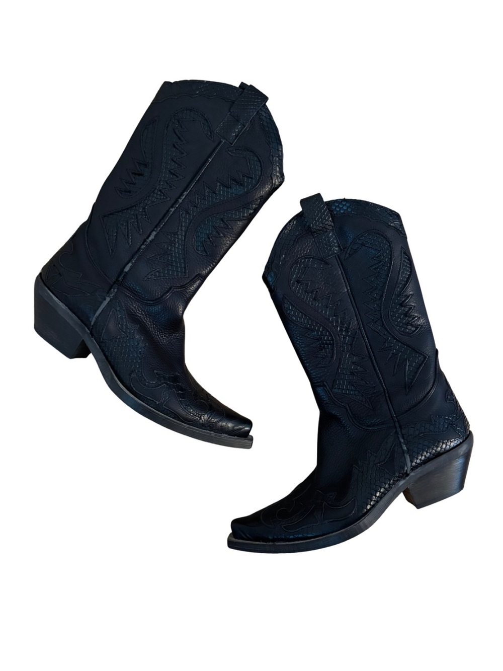 1990’s Lavorazione Artigiana Western Cowboy Boots with Python Detail